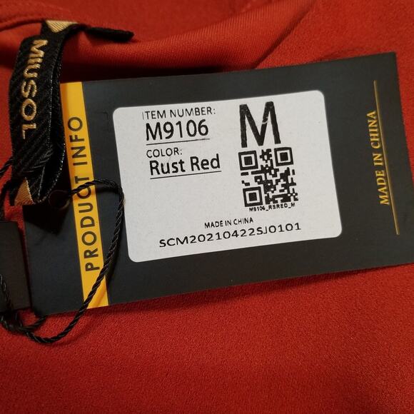 Miusol Women's Career Casual Rust Red Sleeveless Pleated & Rouching Size M - Picture 8 of 9